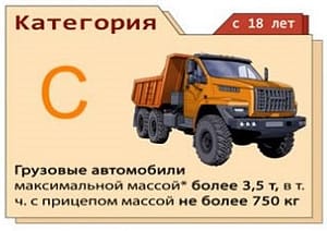 Категория С - грузовики средних и больших размеров